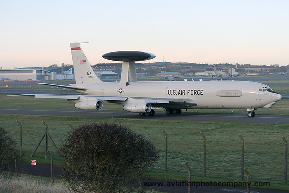 USAF 552 ACW Boeing E-3G Sentry 75-0556/OK at Prestwick (2024)