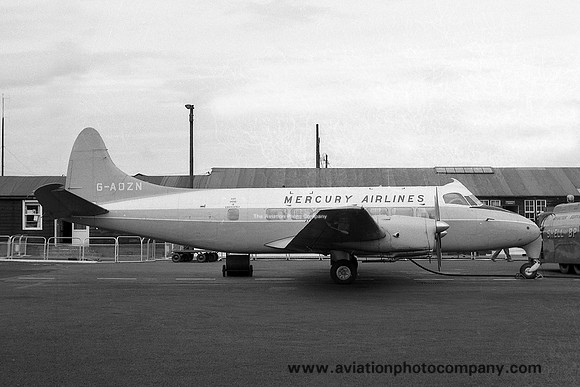 Mercury Airlines De Havilland Heron 1B G-AOZN at Newcastle (1961)