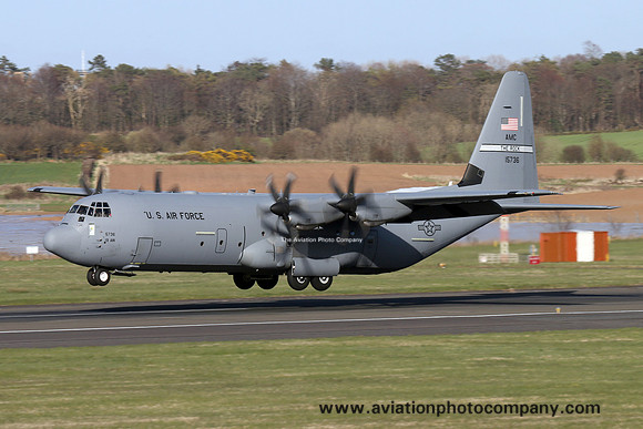 USAF 19 AW Lockheed C-130J-30 Hercules 11-5736 at Prestwick (2016)
