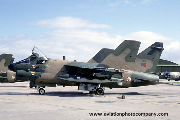 Portuguese Air Force Esq 302 LTV A-7P Corsair 5534 at RAF Lossiemouth (1986)