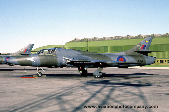 RAF 208 Squadron Hawker Hunter T.7 XL616/YS at RAF Lossiemouth (1986)