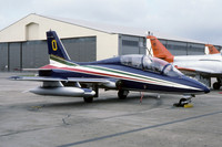 Italian Air Force Frecce Tricolori Aermacchi MB-339A MM54537/0 at IAT Fairford (1987)