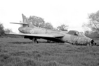 RAF Hawker Hunter F.4 8002M at the Catterick Fire School (1976)