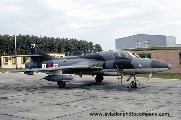 RAF 1 TWU 79 Squadron Hawker Hunter T.7 XX466/79 at RAF Lossiemouth (1983)