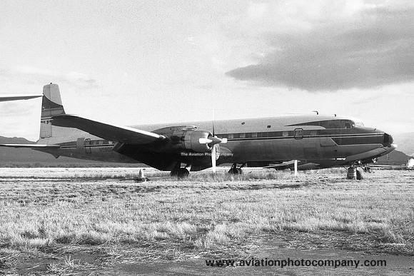 Ex Braniff International Douglas DC-7C N5906 stored at Tucson (1971)