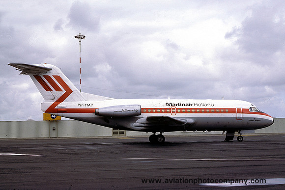 Martinair Fokker F-28-1000 PH-MAT at Newcastle (1977)