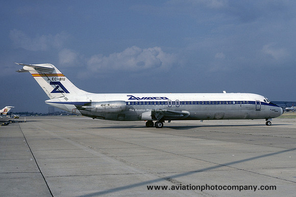 Aviaco Douglas DC-9-32 EC-BIU at Heathrow (1979)