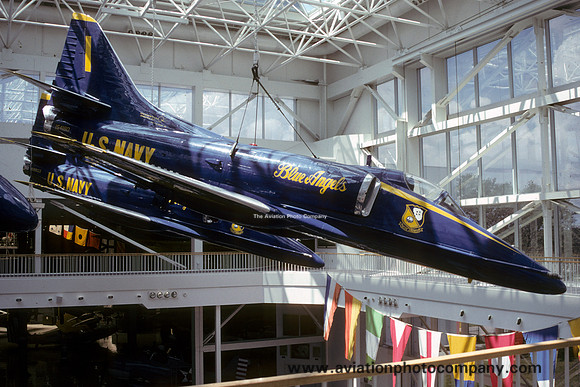 US Navy Blue Angels Douglas A-4F Skyhawk 154180/1 displayed at NAS Pensacola (1998)