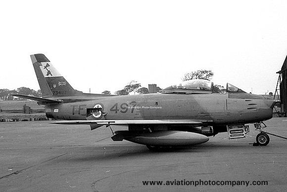 Royal Canadian Air Force 422 Squadron Canadair CL-13B Sabre Mk6 23497 at Prestwick (1959)
