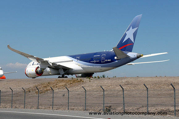 LAN Chile Boeing 787-8 CC-BBC stored at Santiago IAP during fleet grounding (2013)