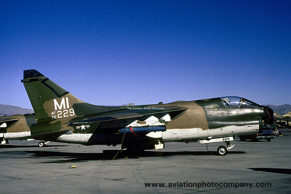 USAF Michigan ANG 107 TSF LTV A-7D Corsair 72-0229/MI at Nellis AFB (1980)