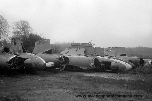 Royal Navy Hawker Sea Hawk fuselages at Lasham