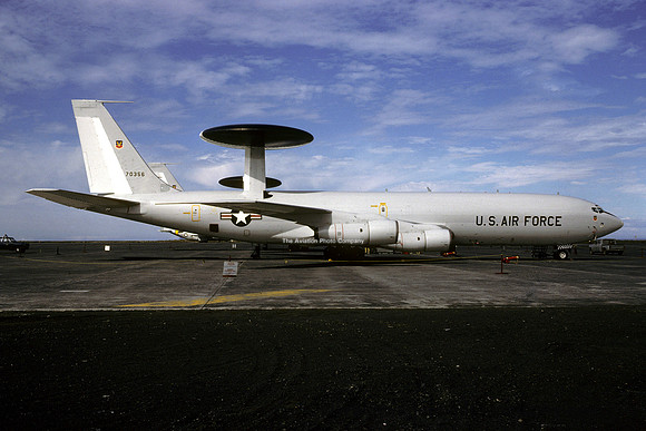 USAF 552 AWACW Boeing E-3A Sentry 77-0356 at Keflavik (1979)