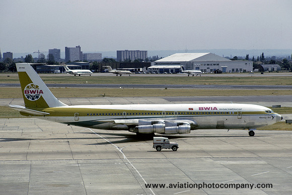 BWIA International Airways Boeing 707-351C at London Heathrow (1975)