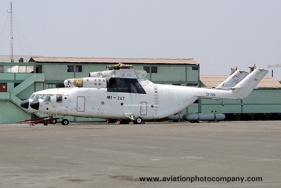 Peruvian Army Mil Mi-26T EP-705 stored at Lima Callao (2014)