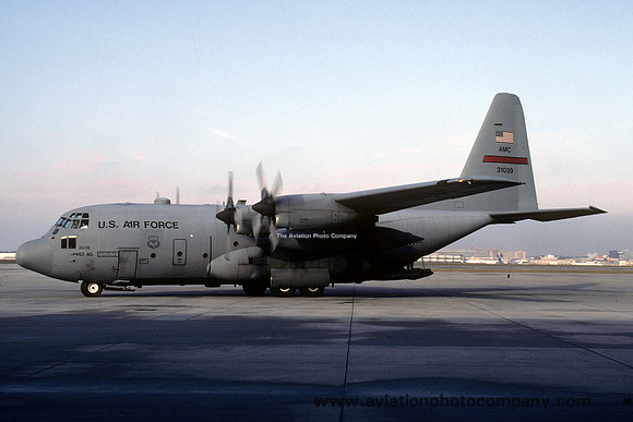 USAF 463 AG 50 AS Lockheed C-130H 93-1038 at Rhein Main (1998)