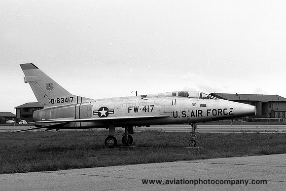 USAF North American F-100D Super Sabre 56-3417 displayed at Lowry AFB (1979)