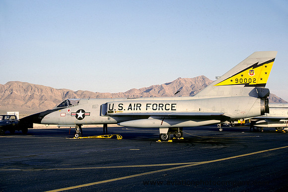 USAF 5 FIS Convair F-106A 59-0002 at Nellis AFB (1980)