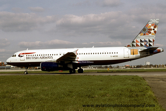 British Airways Airbus A320-200 G-MEDD at London Heathrow (1999)