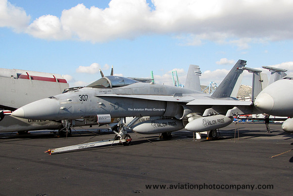 US Navy VFA-15 McDonnell Douglas F/A-18C Hornet AJ-307 on board USS George HW Bush (2011)
