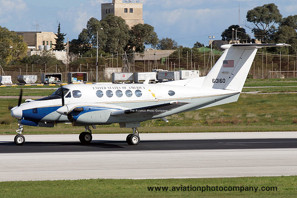 USAF Embassy Flight Beech C-12C Huron 76-0160 at Malta Luqa IAP (2012)