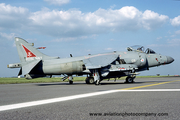 Royal Navy 800 Squadron BAE Sea Harrier F/A.2 ZH803/R128 at RIAT Cottesmore (2001)