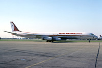 Air India Cargo (leased from Cargolux) Douglas DC-8-63F(CF) LX-ACV at Heathrow (1980)