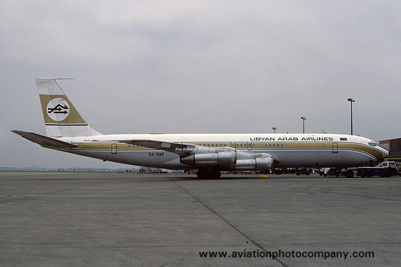 Libyan Arab Airlines Boeing 707-3L5C 5A-DAK at Heathrow (1980)