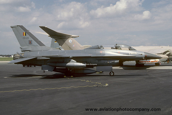 Belgian Air Force 10 Wing GD F-16BM Fighting Falcon FB-20 at Rhein Main AB (1987)