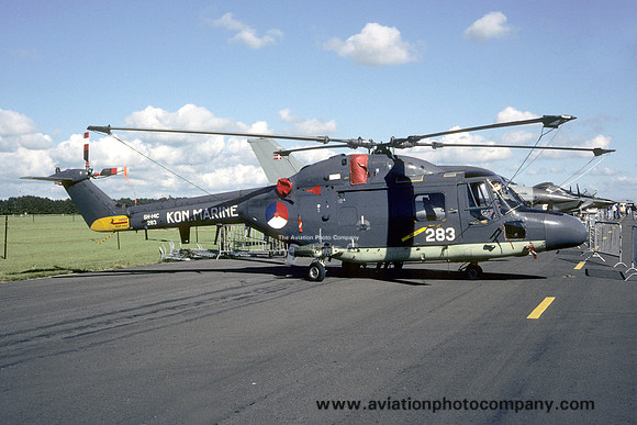Dutch Navy 860 Squadron Westland SH-14C Lynx 283 at RAF St Mawgan (1987)
