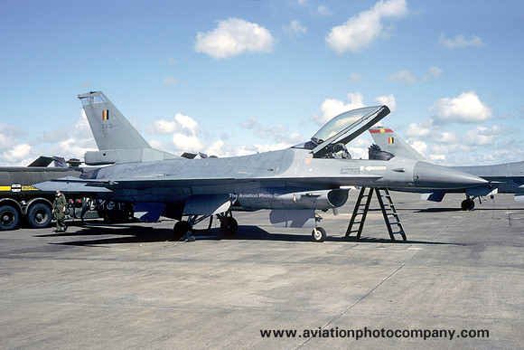 Belgian Air Force 1 Wing 349 Squadron GD F-16A Fighting Falcon FA-31 at RAF St Mawgan (1987)