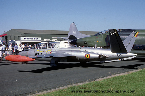Belgian Air Force Fouga CM.170-2 Magister MT-4 at RAF St Mawgan (1987)