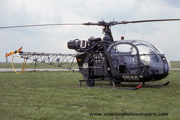 German Army MFS5 Sud Alouette II 75+90 (1987)
