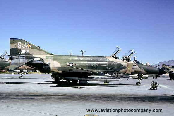 USAF 4 TFW 334 TFS McDonnell F-4E Phantom 73-1186/SJ at Nellis AFB (1980)