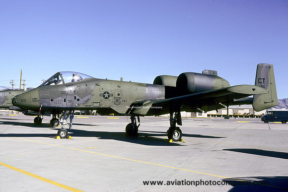 USAF Connecticut ANG 118 TFS Fairchild A-10A Thunderbolt 78-0615/CT at Nellis AFB (1980)