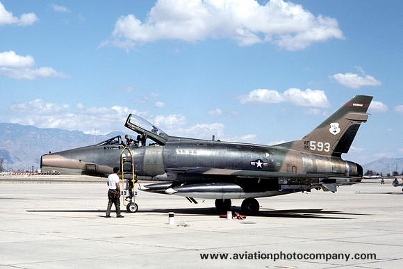 USAF Michigan ANG 107 TFS North American F-100D Super Sabre 55-3593 (1976)