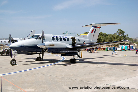 RAF 45 Squadron Beech 200 King Air ZK453/M at Malta Luqa IAP (2012)