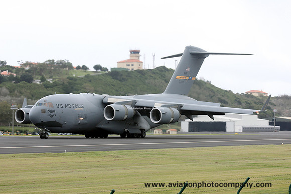 USAF 437/315 AW McDonnell Douglas C-17A Globemaster 07-7189 at Lajes (2012)
