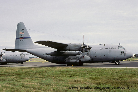 USAF Illinois ANG 169 AS Lockheed C-130E Hercules 63-7812 at Prestwick (2003)