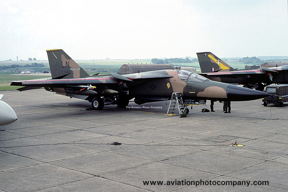USAF 48 TFW 493 TFS GD F-111F Aardvark 70-2396/LN at Boscombe Down (1990)