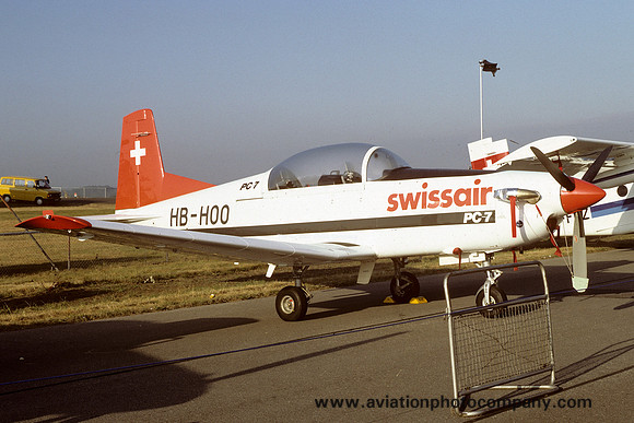 Pilatus PC-7 HB-HOO at the Farnborough Air Show (1984)