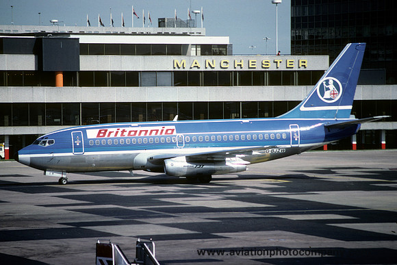 Britannia Airways Boeing 737-200 G-BJZW at Manchester (1982)