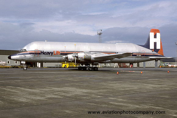 Heavylift Canadair Conroy CL-44 EI-BND at Prestwick (1988)