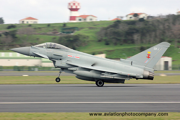 RAF 41 Squadron BAE Typhoon FGR.4 ZK332/EB-J at Lajes (2015)