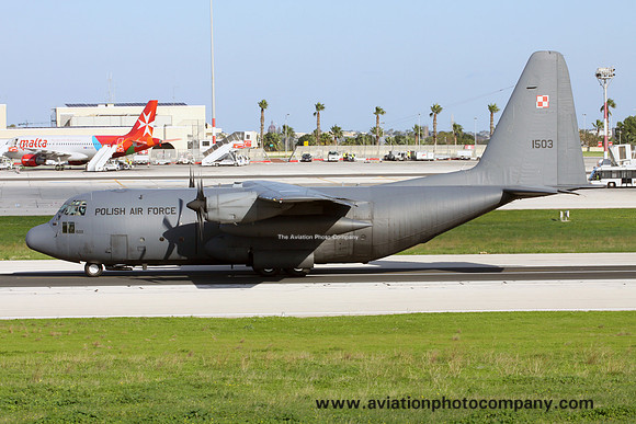 Polish Air Force 14 ELTr Lockheed C-130E Hercules 1503 at Luqa IAP (2014)