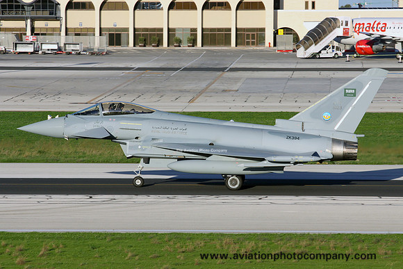 Royal Saudi AF BAE Typhoon FGR.54 1023/ZK394 on delivery through Malta Luqa IAP (2014)