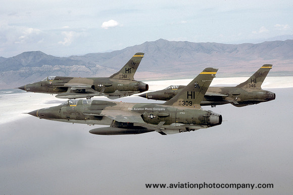 USAF 466 TFS Republic F-105F63-8309 Air to Air (1983)