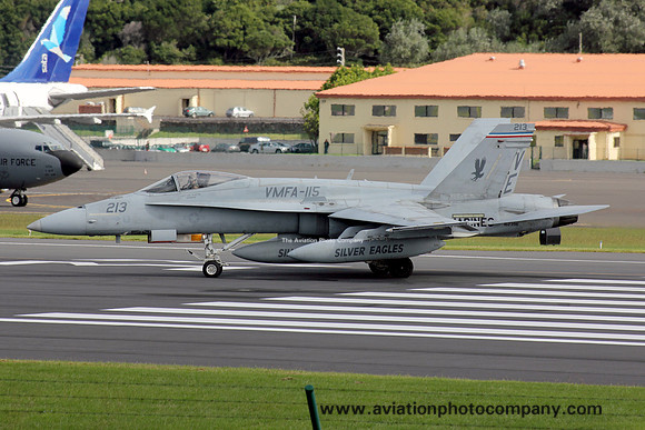 USMC VMFA-115 McDonnell Douglas F/A-18A 162396/VE-213 at Lajes (2013)