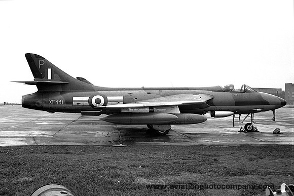 RAF 208 Squadron Hawker Hunter F.6 XF441/P at RAF Stradishall (1959)