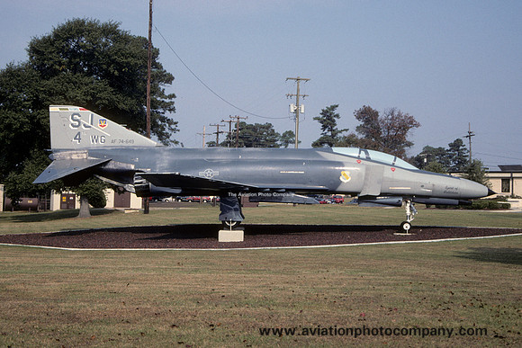 USAF McDonnell F-4E Phantom 74-0649 displayed at Seymour Johnson AFB (2000)